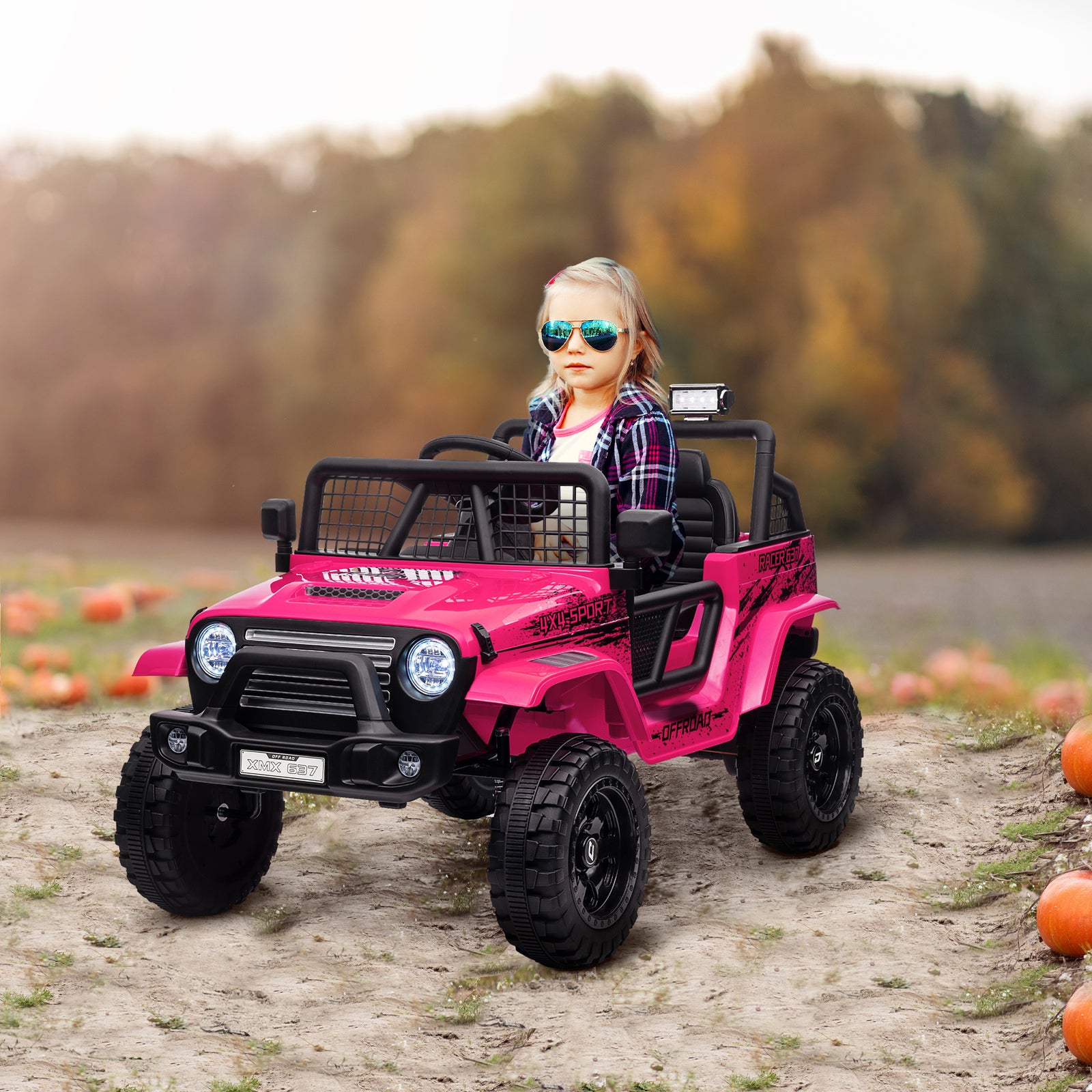 Kids Ride On Car, 12v Electric Truck W/ Suspension | Pink