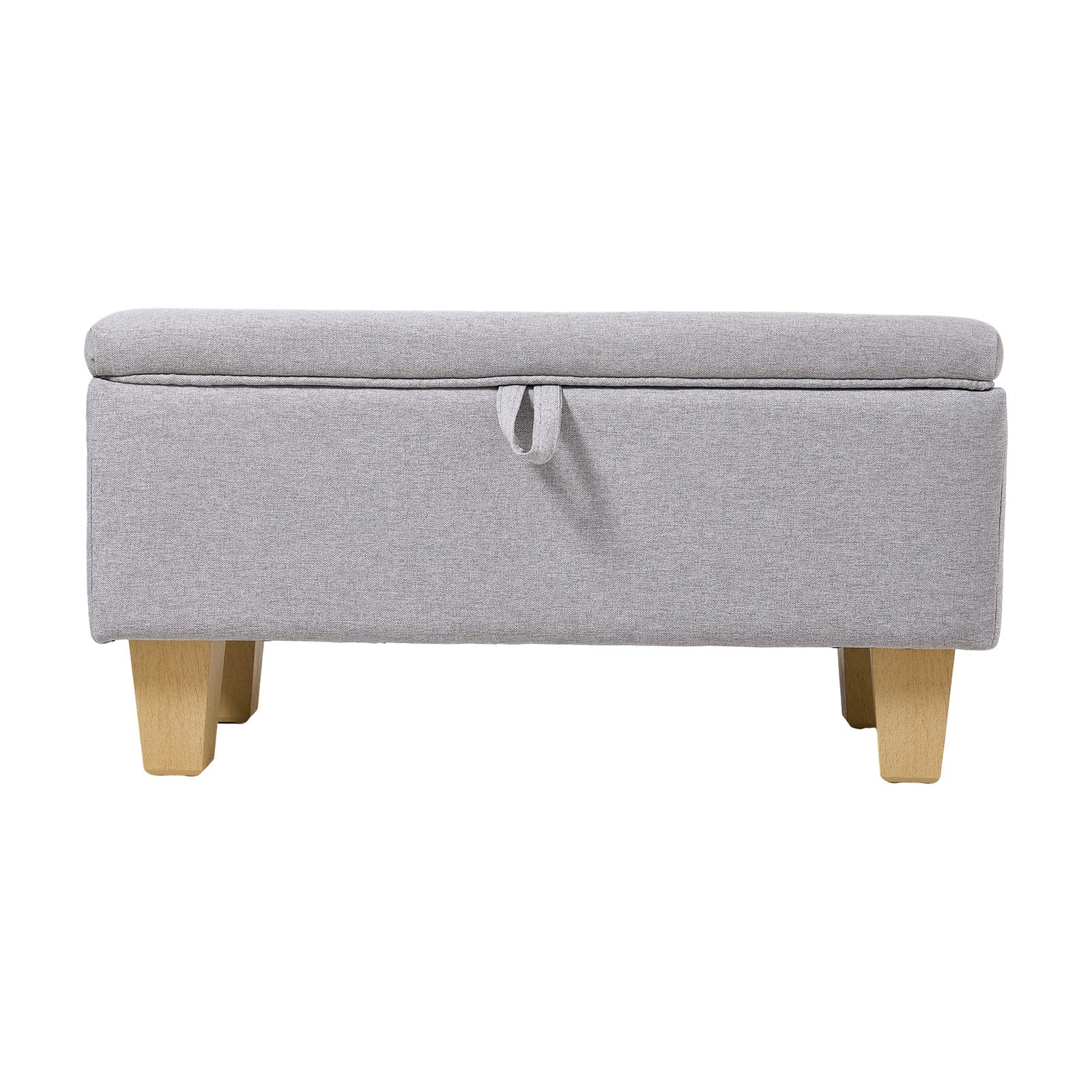 Modern Linen Upholstered Storage Bench | Grey
