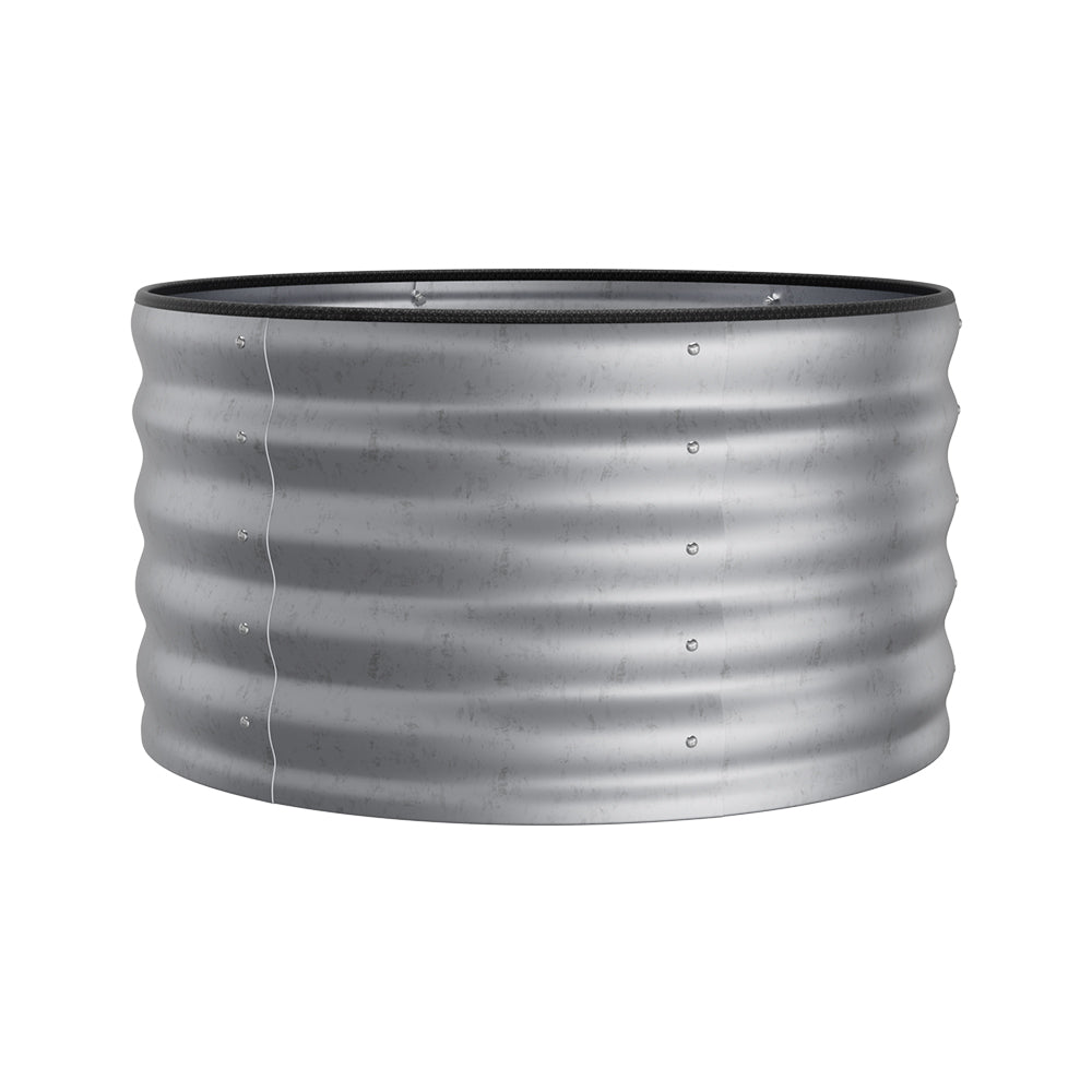 0.8m(dia) X 0.4/0.8m H Gardens Plan Round Galvanized Steel Raised Garden Bed | Medium | Galvanized Silver