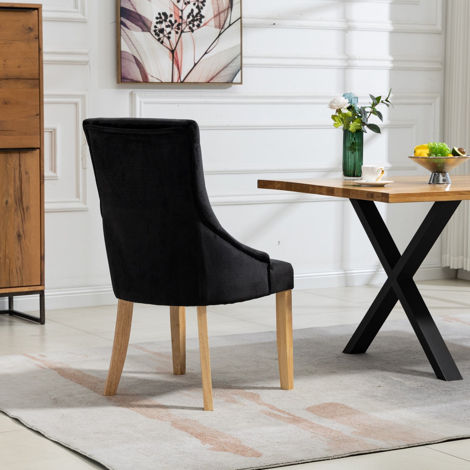 Set Of 2 Ravenna Velvet Dining Chairs | Black