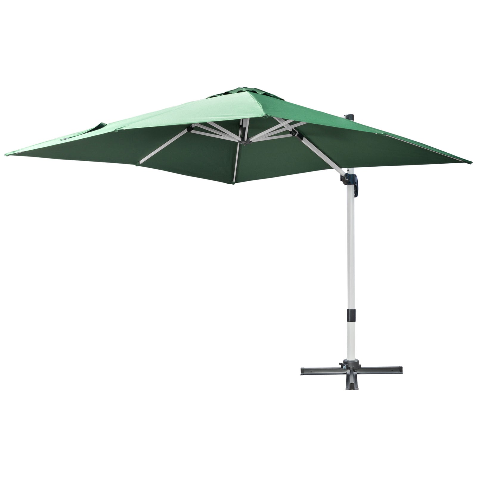 3x3m Cantilever Roma Parasol W/ 360° Crank Handle Tilt | Green