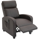 Recliner Sofa Chair Pu Leather Massage W/ Remote | Brown