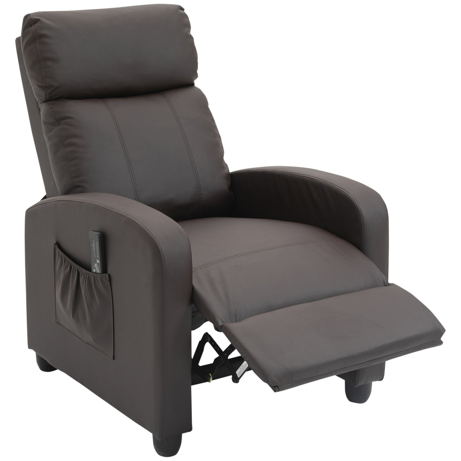 Recliner Sofa Chair Pu Leather Massage W/ Remote | Brown