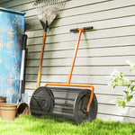 Compost Spreader, 24" Garden Spreader W/ Height Adjustable