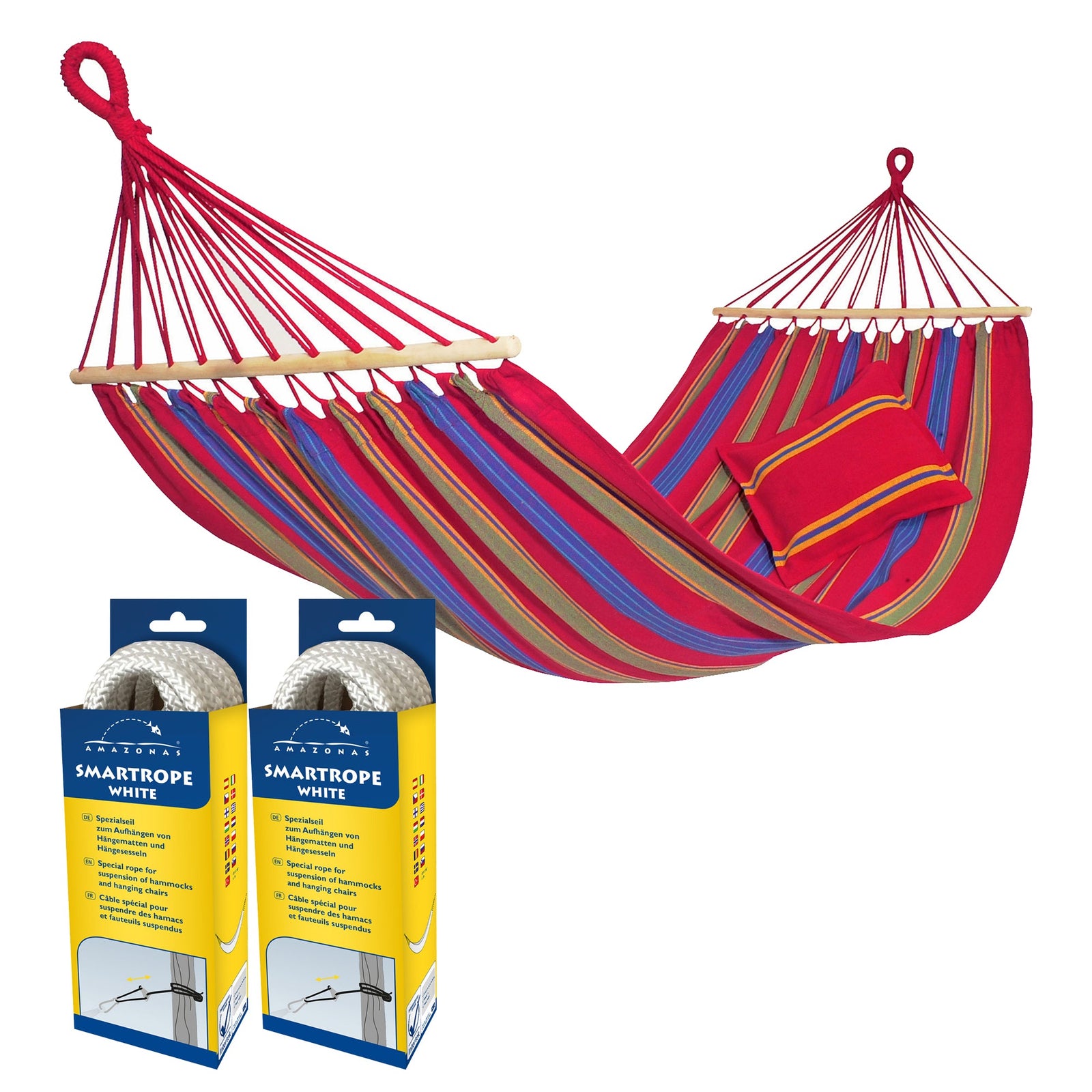 Amazonas Aruba Single Spreader Bar Weatherproof Garden Hammock With Tree Fixings - Caynne