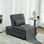 Folding Sofa Bed Adjustable Single Sleeper With Pillow | One Size