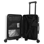 20 Inch Front Opening Suitcase With Tsa Lock And Usb Charging Port | White