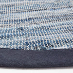 Blue Denim Handwoven Striped Chindi Rug | 150cm | Blue