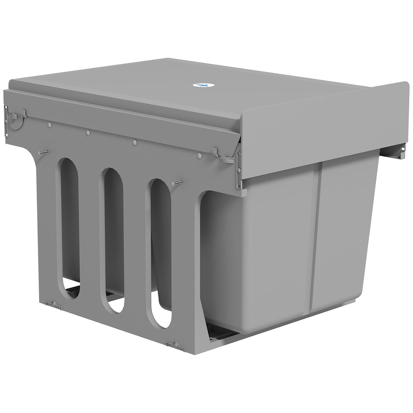 HOMCOM Soft Close Pull Out Bin, Under Sink Bin - 2 Compartments (15l Each)