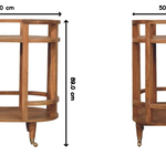 Saffron Rattan Butler Table, Hand-woven Saffron Rattan, 1 Open Shelf, Brown