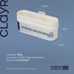 Clayr Fridge Deodoriser 120g Natural Gel 4 Pack - Off White With Clip Hook