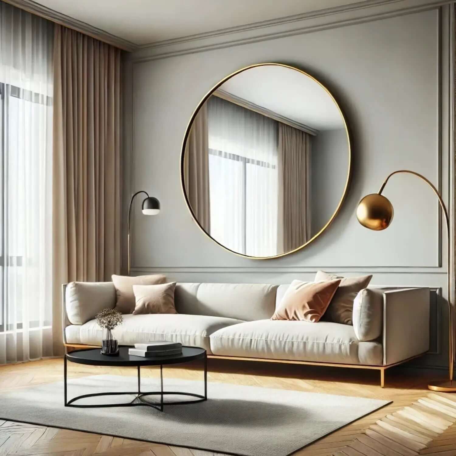 Rei - Round Metal Circle Mirror | 120cm x 120cm | Gold