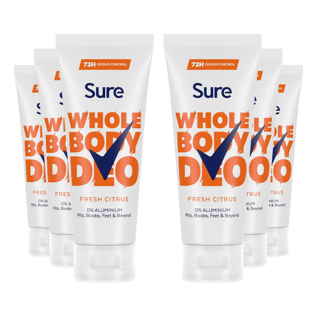 Fresh Citrus Whole Body Deodorant Cream Aluminium Free 50ml, 6 Pack | Set of 6