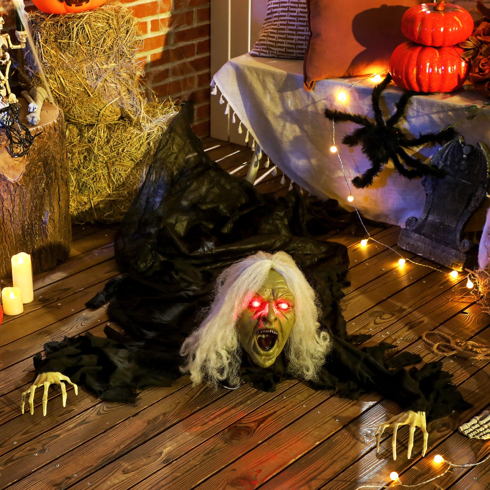 183 Cm Life Size Scary Halloween Decorations, Battery Operated