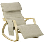 Rocking Chair Recliner Armchair With Adjustable Footrest | One Size | Khaki