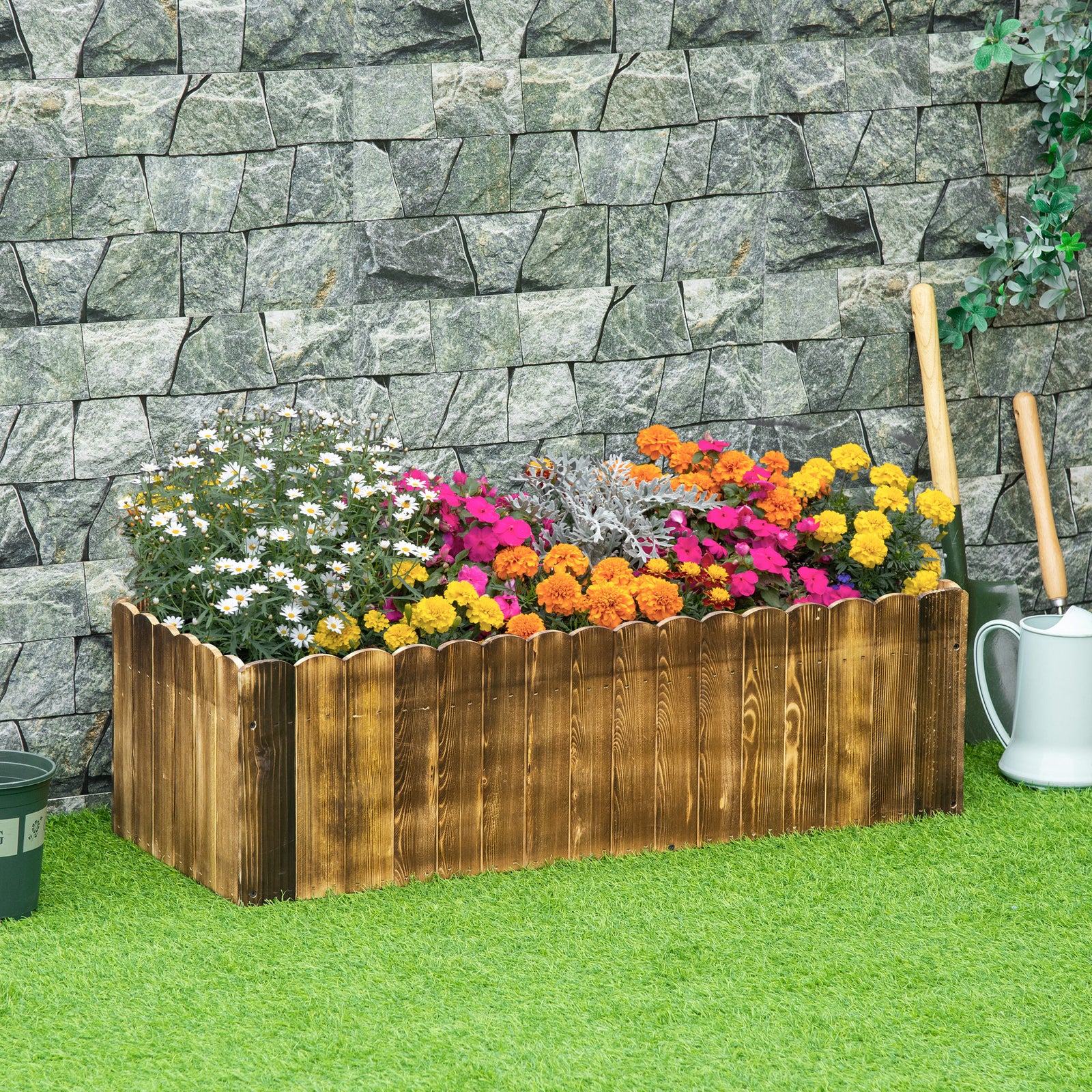 109l Raised Flower Bed Planter Box Wood