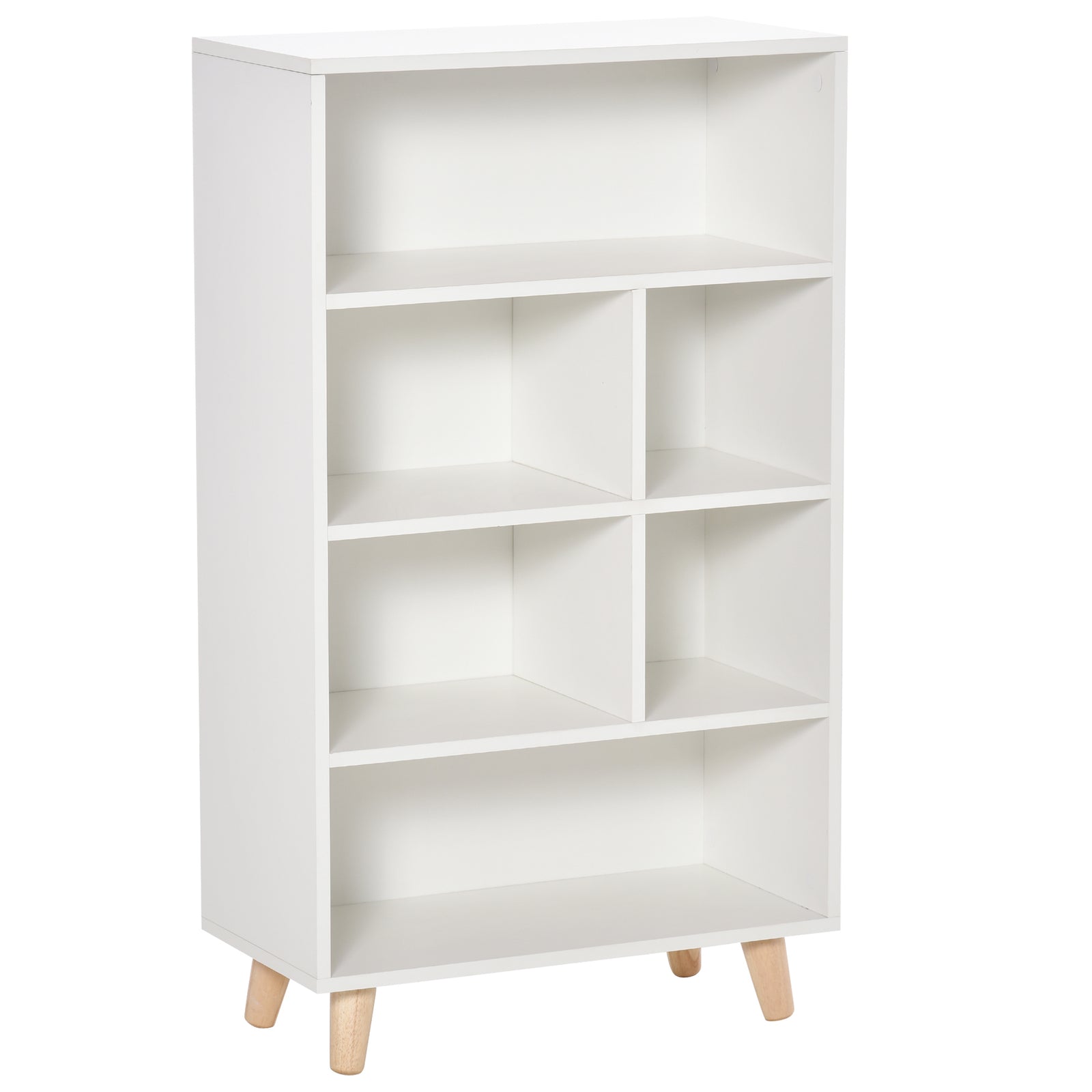HOMCOM Bookcase Modern Bookshelf Display Cabinet With Cube
