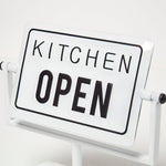 HOMESCAPES Vintage Iron Kitchen Open And Closed Sign Stand