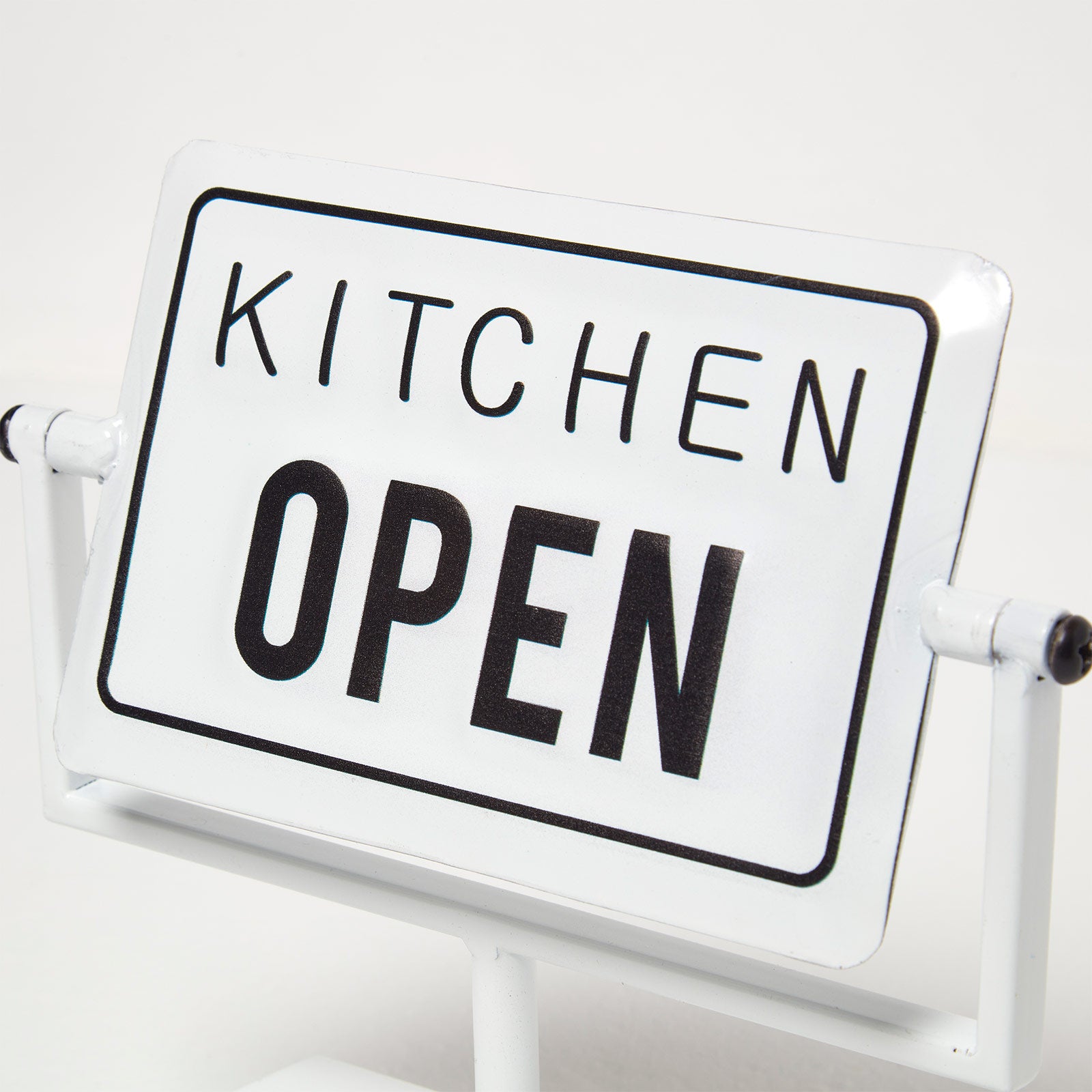 HOMESCAPES Vintage Iron Kitchen Open And Closed Sign Stand