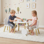 AIYAPLAY 3 Piece Kids Toddler Table And Chairs Set With Storage Bag White