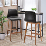 Modern Wood Bar Chairs Dining Stools Brown