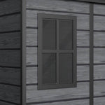 5x4 Ft Outdoor Plastic Storage Shed With Floor & Window, Lockable, Wood Grain Design