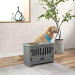 Raised Dog Bowls For Large Dogs Feeding Station W/ Stand, Storage | Gray