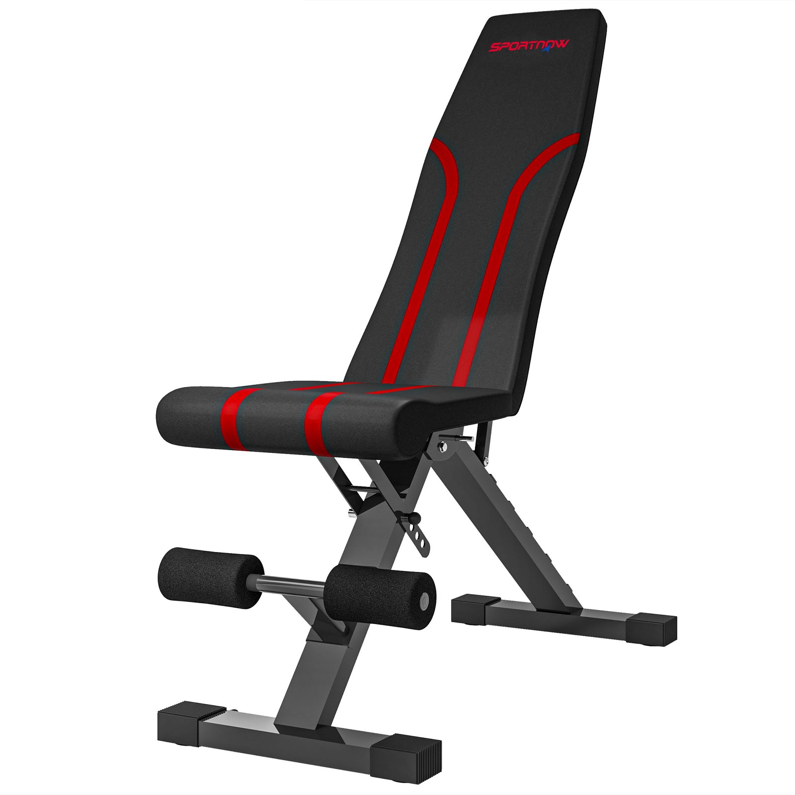 Foldable Weight Bench With 6-level Backrest, Leg Extension