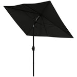 2x3m Rectangular Parasol Patio Outdoor Table Umbrella | Black
