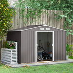 Garden Shed Storage Unit With Locking Door Floor Foundation | Medium | Gray