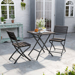 3-piece Plastic Outdoor Folding Table And Chairs Set