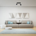 Joker Hand Made Ceiling Lamp In Matt Black With Striking Chrome Detail Featuring 2 Minmalistic Slender Cylinder Shades