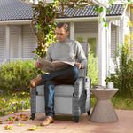 Outdoor Recliner Chair W/ Cushion Rattan Reclining Lounge