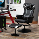 Video Game Chair And Footrest Set With Lumbar Support