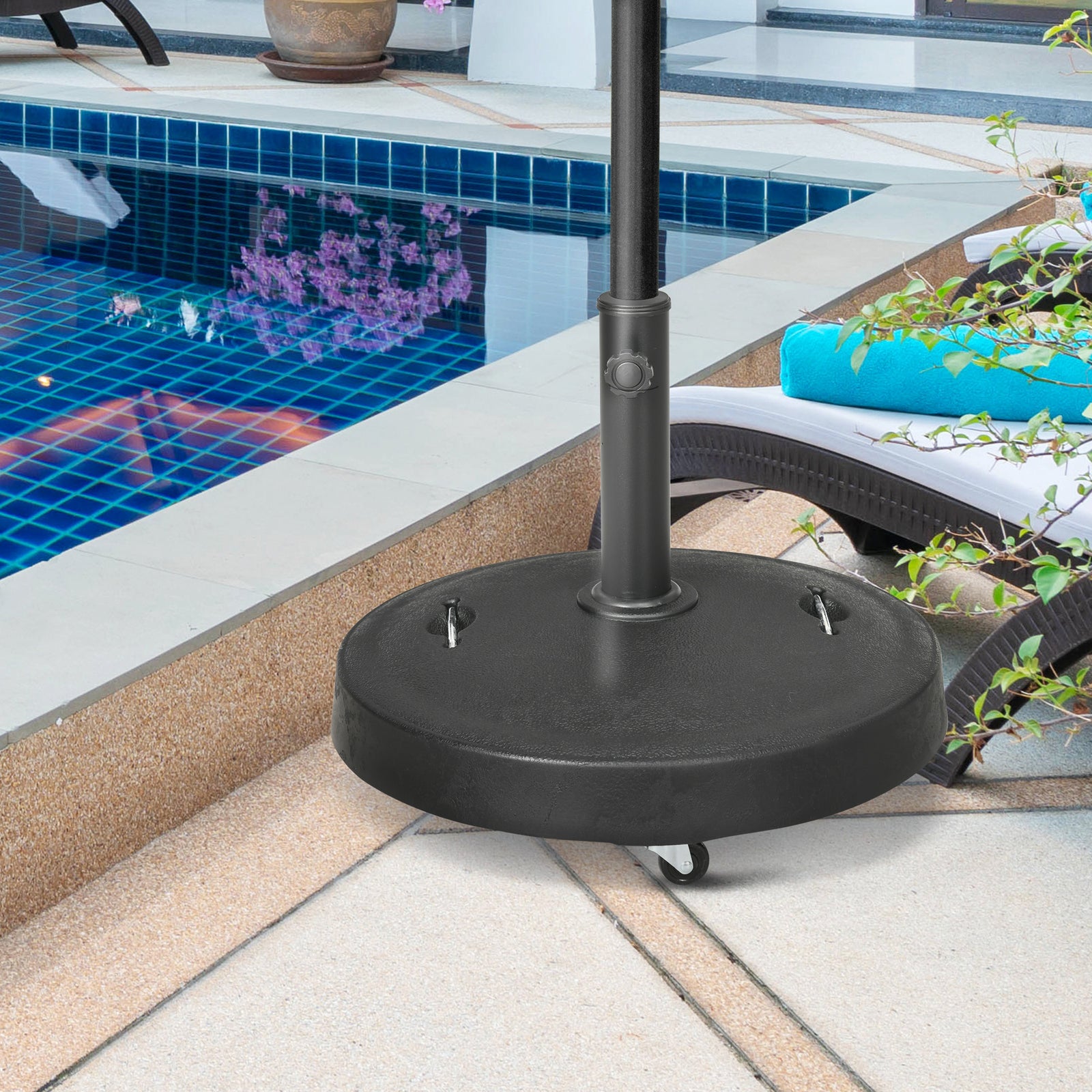 23.5kg Resin Garden Parasol Base Round Stand