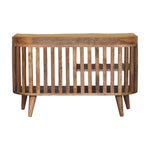 Solid Wood Slatted Oak-ish Bench With 3 Slots