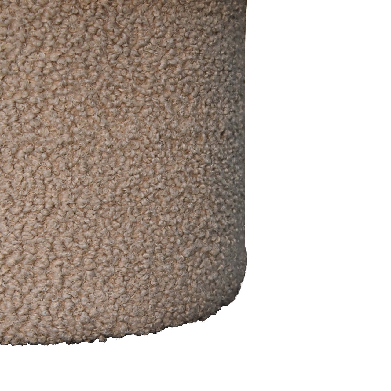 Solid Mango Wood Mud Boucle Mushroom Footstool