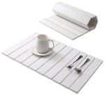 Stone Dish Drying Mat 60cm – Foldable Non-slip Diatomite Kitchen Drainer 40x30cm | White