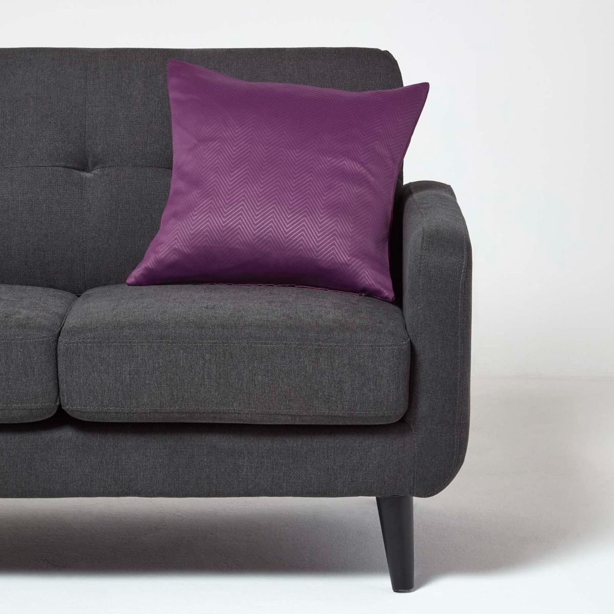 Herringbone Chevron Cushion Cover | 45cm x 45cm | Aubergine