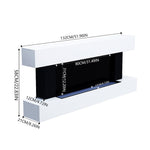 52-inch Electric Fireplace Suite, Black Fire With White Led Surround, Remote Control & Dual Side Nightlights