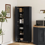 Modern Kitchen Cupboard Storage Cabinet With 4 Shelves | Black