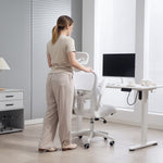 Mesh Chair With Headrest, 4d Support | White