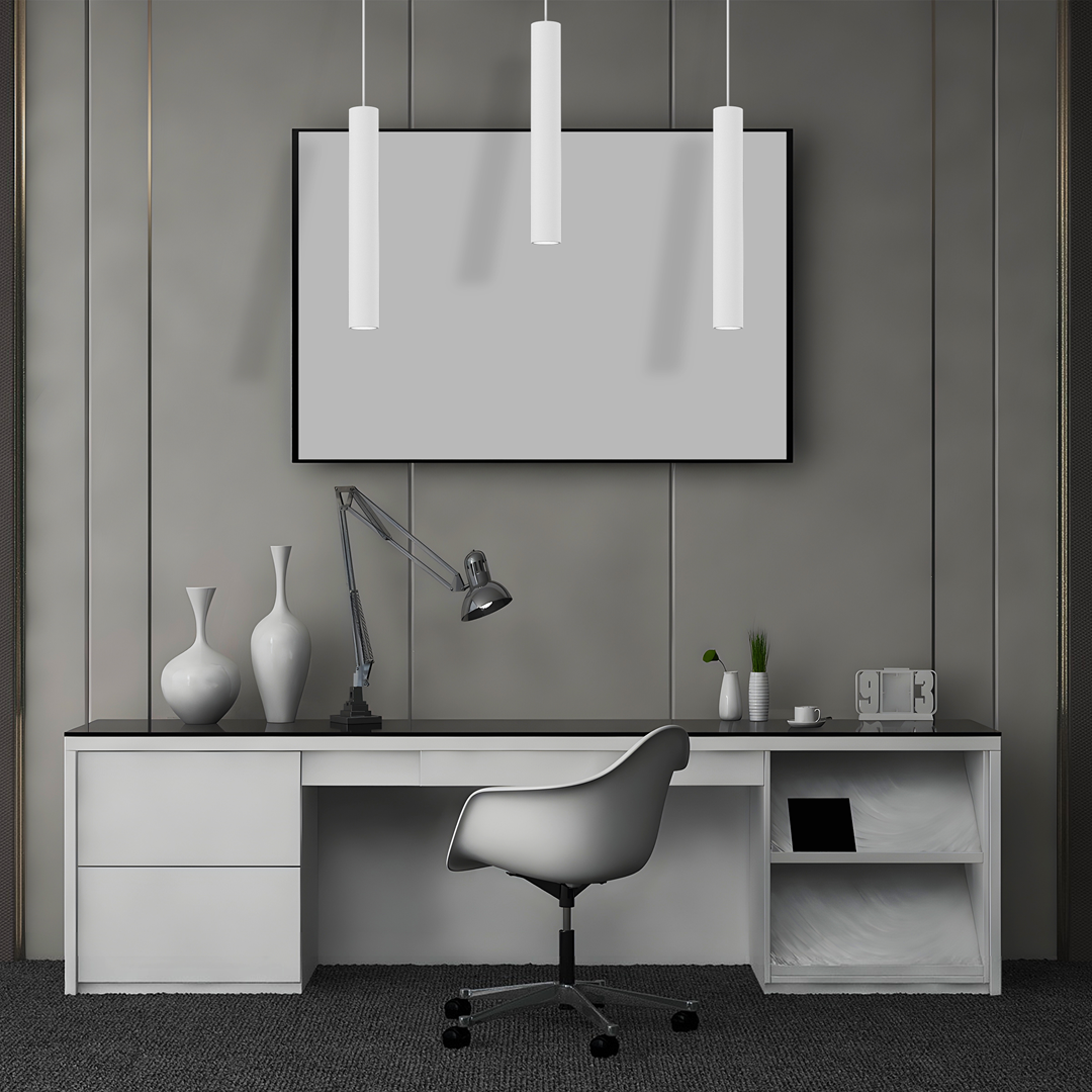 Hudson Triple Pendant Lamp Hand Made High Quality Elegant Cylindrical Design With Matt Finish