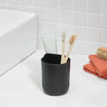 Recycled Toothbrush Holder - Three compartments - Easy to clear removable parts - Made in the UK | Graphite Black