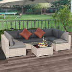 4 Pieces Patio Rattan Sofa Set Conservatory