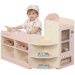 AIYAPLAY Kids Grocery Store, Pretend Play Shop With Cash Register, Pink