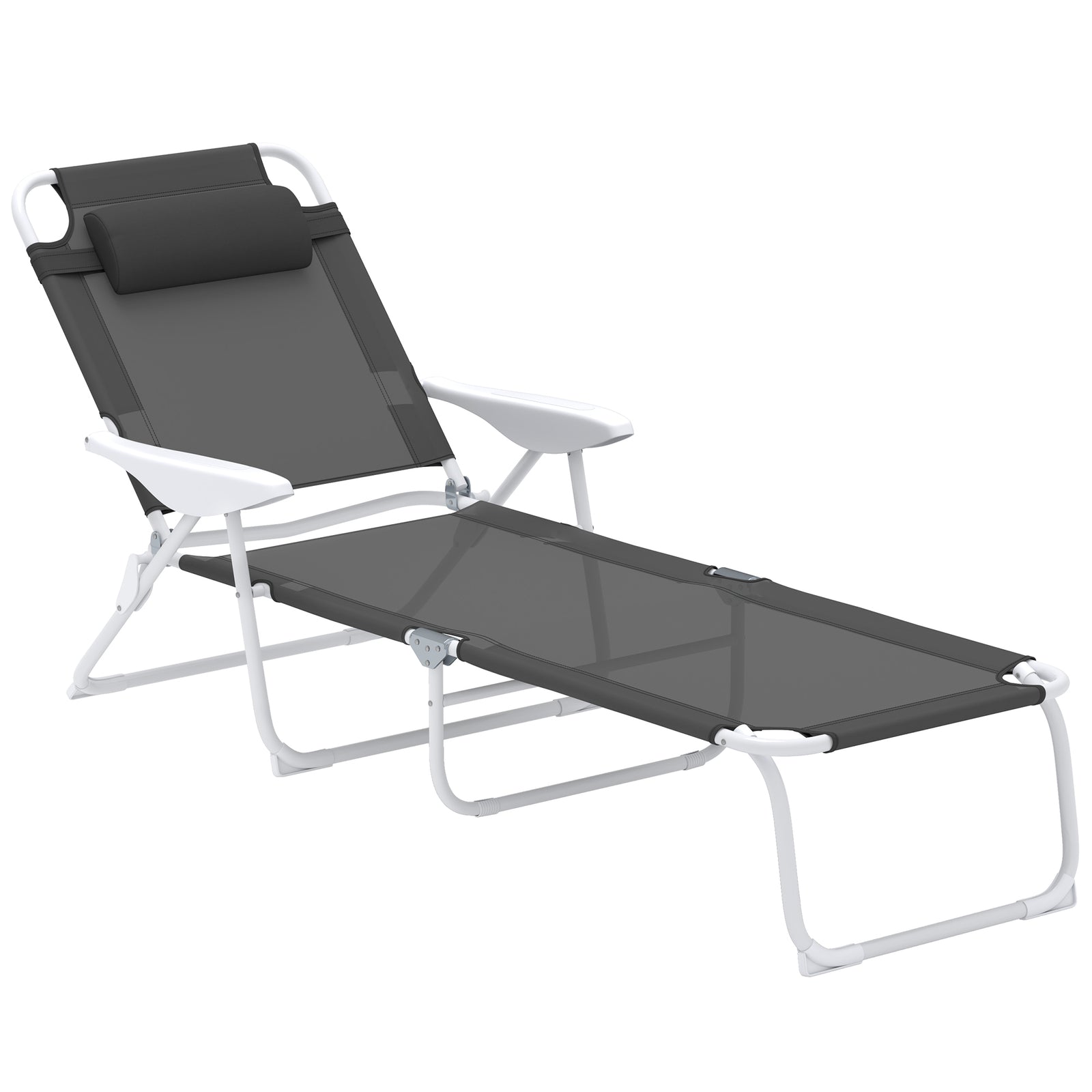 Charcoal Grey Adjustable Sun Lounger
