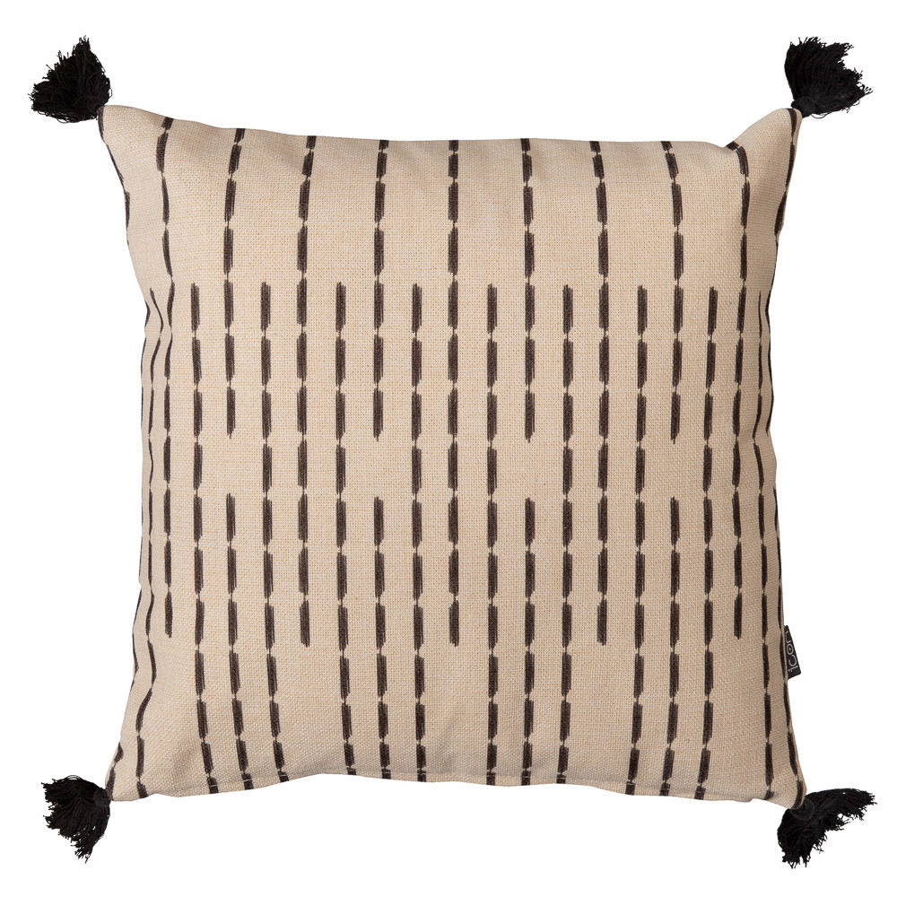 Black Stripe Indoor Outdoor Cushion, Weatherproof