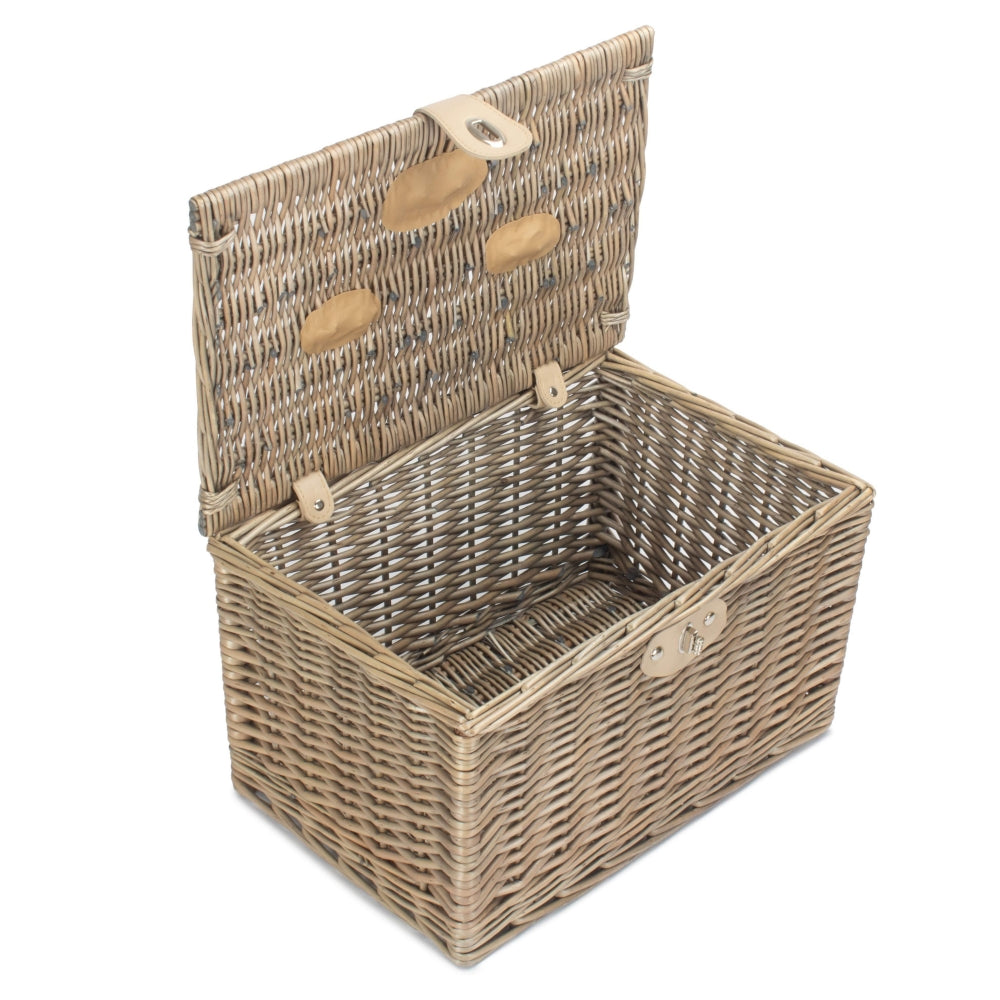 Antique Wash Finish Chest Picnic Basket | Small | Brown