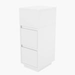 Minimalist Bedside Table With Drawers | White